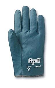 Ansell 32-105 Hynit Nitrile-Impregnated Gloves, Size 8, Blue