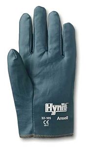 Ansell 32-125 Hynit Coated Gloves, Blue, Straight Thumb, Size 6.5