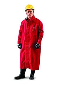 Ansell 66-663-L Sawyer-Tower Cpc Polyester Trilaminate 49" Coat - Red, Large