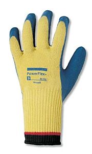 Ansell 80-600 Powerflex Plus Gloves, Size 10, Yellow/Blue