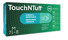 Ansell 92-600-L Touch N Tuff Disposable Gloves, Powder Free, Nitrile, 4 Mil, Size Large, 1 Box