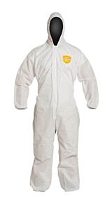 Dupont Pb127Swh5X002500 Proshield Basic Coverall, Hood, Serged Seams, White, 5X-Large