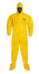 Dupont Qc122B-Lg Tychem Qc Coveralls, Yellow, Case Of 12, Size Large