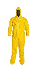 Dupont Qc122S-3X Qc Coveralls, Hood & Attached Socks, Yellow, Size 3X-Large, Case Of 12