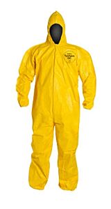 Dupont Qc127Byl-Xl Coveralls With Hood, Elastic Wrists & Ankles, Zip Front, Size X-Large, Case Of 12 Coveralls