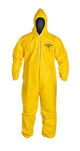 Dupont Qc127S-Xl Coveralls With Hood, Elastic Wrists & Ankles, Zip Front, Serged Seams, Size X-Large, Case Of 12 Coveralls
