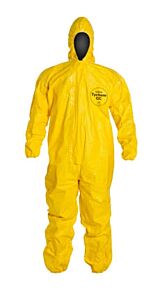 Dupont Qc127Tyl3X000400 Tychem Qc Coveralls With Zipper Front And Attached Hood, Size 3X-Large, Case Of 4 Each