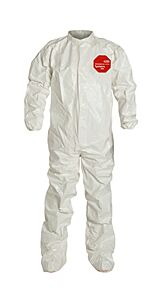 Dupont Sl121Twhmd000400 Tychem Sl Coveralls, Elastic Wrist, Boots, Medium