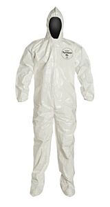 Dupont Sl122Bwh2X001200 Tychem Sl Coverall, Hood, Attached Socks, Taped, White, 2X-Large