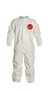 Dupont Sl125Twhmd000600 Tychem Sl Coverall, Collar, Taped Seams, White, Medium