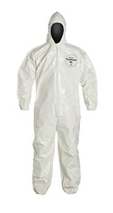 Dupont Sl127Bwh2X001200 Tychem Sl Coverall, Hood, Bound Seams, White, 2X-Large