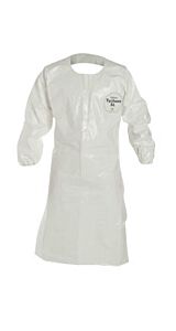 Dupont Sl275Twhmd0025000 Tychem Sl Sleeved Apron, 44" Long, White, Medium