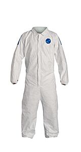Dupont Td125Swbmd0025Cm Tyvek Dual Coveralls White/Blue Large Cs