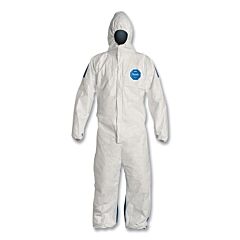Dupont Td127Swbmd0025Cm Tyvek Dual Coveralls W/Hood Med Wht/Blk Cs