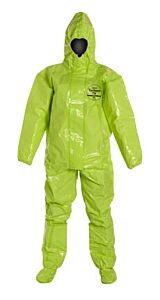 Dupont Tk128Tlyxl000200 Tychem Tk Coverall, Hood, Attached Socks, X-Large