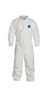 Dupont Ty125S-6X Disposable Coveralls, Elastic Wrists And Ankles, White, 6X-Large, Case Of 25