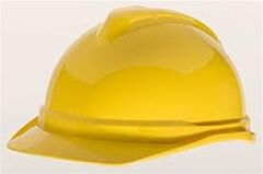 Msa 10034020 V-Gard 500 Cap, Yellow Vented, 4-Point Fas-Trac Iii