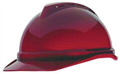 Msa 10034022 V-Gard 500 Cap, Red Vented, 4-Point Fas-Trac Iii