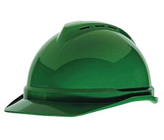 Msa 10034023 V-Gard 500 Cap, Green Vented, 4-Point Fas-Trac Iii