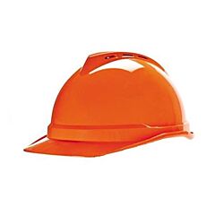 Msa 10034035 V-Gard 500 Cap, Hi-Viz Orange Vented, 6-Point Fas-Trac Iii
