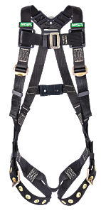 Msa 10152637 Standard Workman Arc Flash Vest Style Harness With Back Steel D-Ring And Tongue Buckle Leg Straps