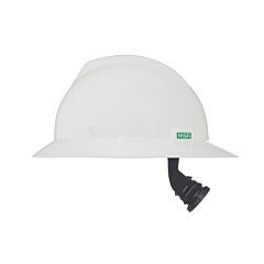 Msa 475369 V-Gard Slotted Full-Brim Hat, White, W/Fas-Trac Iii Suspension