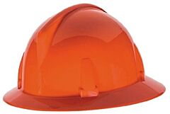 Msa 475390 Topgard Full Brim Hard Hat With Fas Trac Ratchet Suspension, Orange