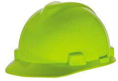 Msa 815565 V-Gard Slotted Cap With Fas-Trac Iii Suspension, Hi-Vis Green, Size Standard