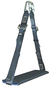 Msa Ssh3505017 Bosun Chair, 5" X 16-1/2" Padded Aluminum Seat, Black Nylon Straps, 2 Carabiners