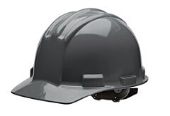 Bullard 51Dgr Cap Style Hard Hat With Rain Trough, 4 Point Ratchet Suspension, Dove Grey