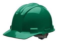 Bullard 51Fgr Cap Style Hard Hat With Rain Trough, 4 Point Ratchet Suspension, Forest Green