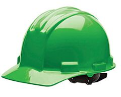 Bullard 51Hgp Cap Style Hard Hat With Rain Trough, 4 Point Pinlock Suspension, Hi-Viz Green