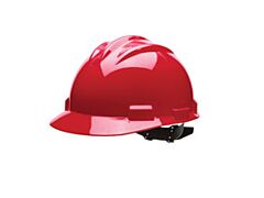 Bullard 61Rdr Standard Cap Style Hard Hat, 4 Point Ratchet Suspension, Red