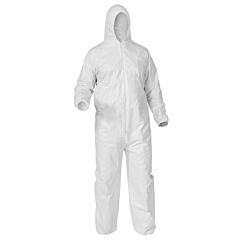 Kimberly Clark 38938 A35 Kleenguard Coveralls Liquid Protection, Elastic Wrists & Ankles, Attached Hood, Case Of 25, Size Large