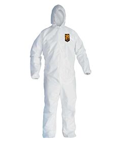 Kimberly Clark 41504 Kleenguard A45 Coverall, Hood, Elastic Wrists And Ankles, White, Size Medium, Case Of 25/Each