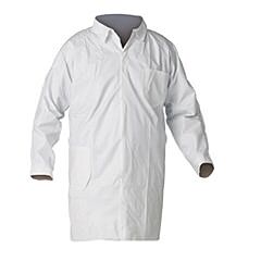 Kimberly Clark 44455 Kleenguard A40 Lab Coat, White, Open Wrists With Pockets, Size 2X-Large