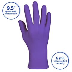 Kimberly Clark 55083 Purple Nitrile Exam Gloves, 9.5" Long, 5.9 Mil, Size Large, Box Of 100 Gloves