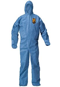 Kleenguard 58513 A20 Coveralls, Hood, Zipper Front & Elastic Back, Wrists & Ankles, Blue, Size Large, 1/Case Of 24 Each
