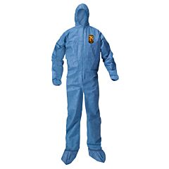 Kleenguard 58522 A20 Coveralls, Hood & Boots, Zipper Front & Elastic Back, Wrists & Ankles, Blue, Size Medium, Case Of 24/Ea