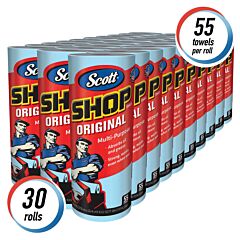 Kimberly Clark 75130 Scott Shop Towels, Blue, 11" X 10.4", 1/Case Of 30 Rolls