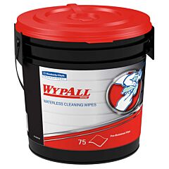 Kimberly Clark 91371 Wypall Waterless Cleaning Wipes, Sheet Size: 9.5" X 12", Orange Citrus, 75 Sheets Per Bucket, Case Of 6 Buckets