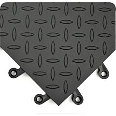 Wearwell 590.78X18X18Bk-Cs10 Ergodeck Diamond Plate General Purpose Solid, 18" X 18", Black