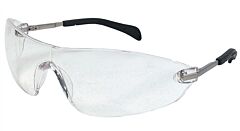 Mcr Safety S2210 Metal Temples W/Non-Slip Grips, Wrap-Around Clear Lens