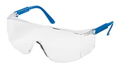 Mcr Safety Tc120 Safety Glasses, Blue Temples, Clear Lens