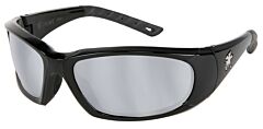 Mcr Safety Ff317 Safety Glasses, Opaque Black Frame, Silver Mirror Lens