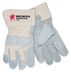 Mcr Safety 16010L Gloves, Side Leather Palm, Sewn W/Kevlar