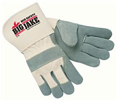 Mcr Safety 1710L Gloves, Big Jake Leather Palm, 4.5" Gauntlet Cuff, Sewn W/Kevlar, Size Large, Pack Of 12 Pairs