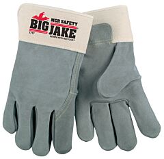 Mcr Safety 1717 Gloves, Big Jake Full Leather Back, Sewn W/Kevlar, Size Large, Pack Of 12 Pairs