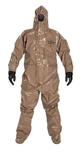 Dupont C3185Ttnlg000600 Tychem 5000 Cpf 3 Hooded Coveralls Tan, Size Large