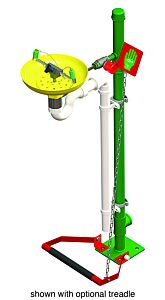 Hughes 75Gp (Formerly Pn: 30001) Eye/Face Wash, Pedestal Mount, Open Abs Bowl, Galvanized Pipe
